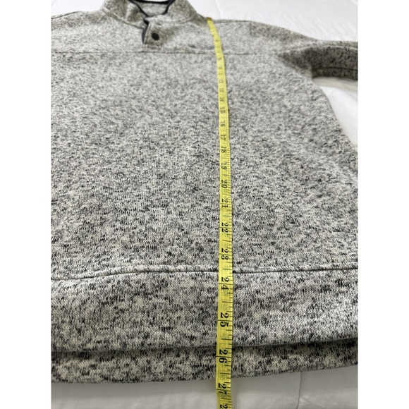 Eddie Bauer Fleece Snap Mock Pullover Gray Quarterzip Long Sleeve Sweater M - Picture 7 of 7